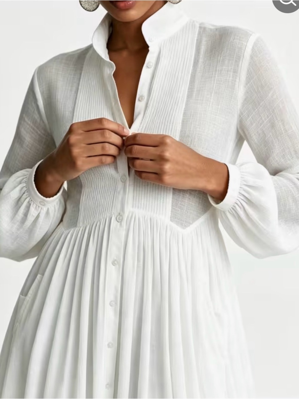 White Button Front Maxi Shirt Dress Pockets Tag L Fits XL PTP 22" Boutique NEW - Picture 2 of 7